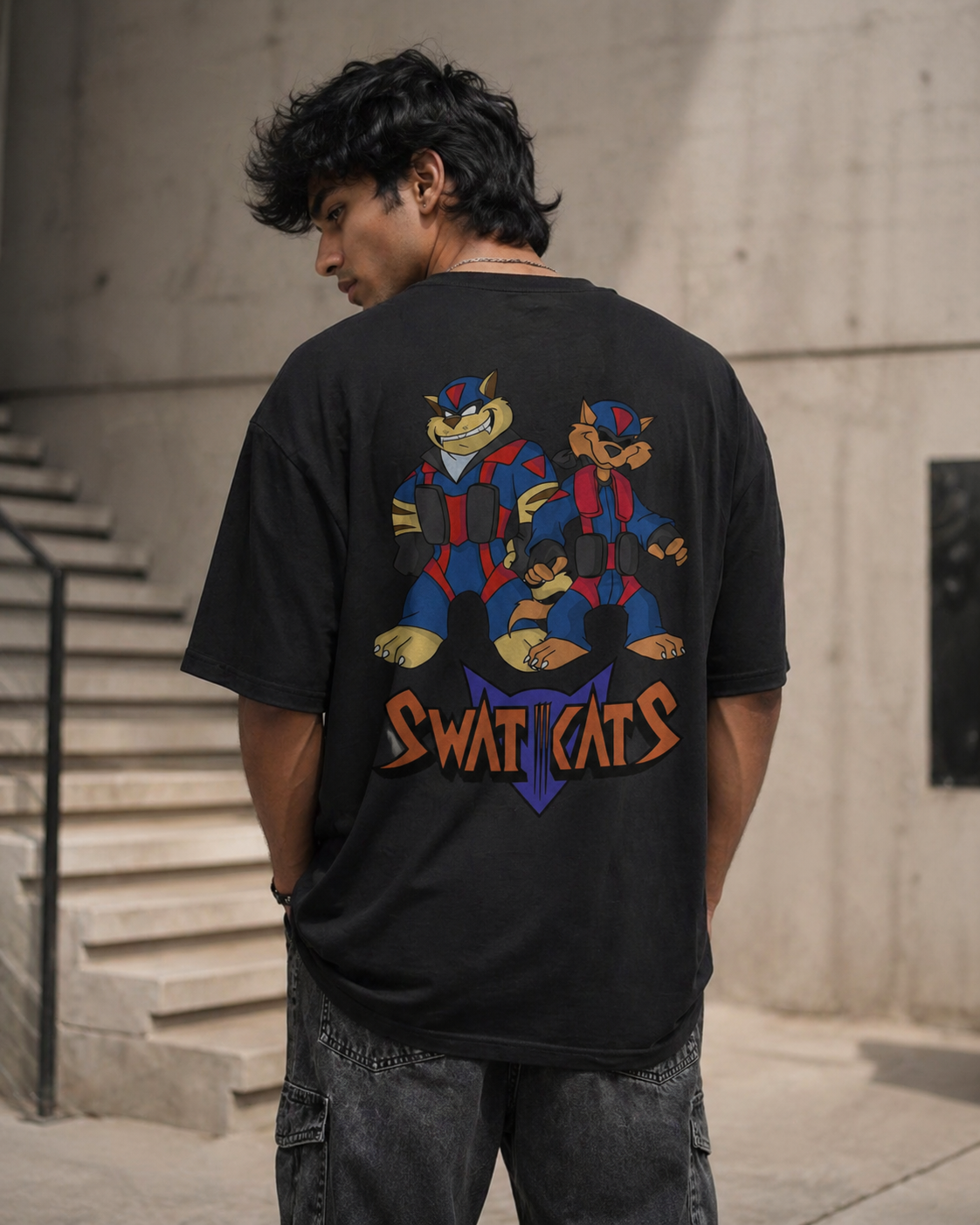 Retro Strike Oversized T-Shirt – 180 GSM | Back Graphic Streetwear Tee