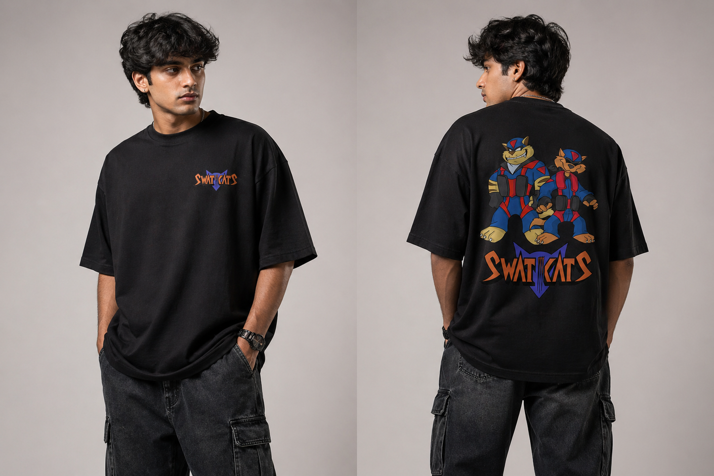 Retro Strike Oversized T-Shirt – 180 GSM | Back Graphic Streetwear Tee
