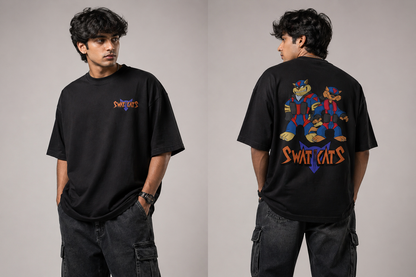 Retro Strike Oversized T-Shirt – 180 GSM | Back Graphic Streetwear Tee