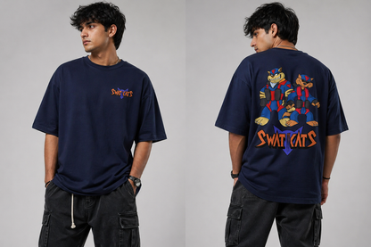Retro Strike Oversized T-Shirt – 180 GSM | Back Graphic Streetwear Tee