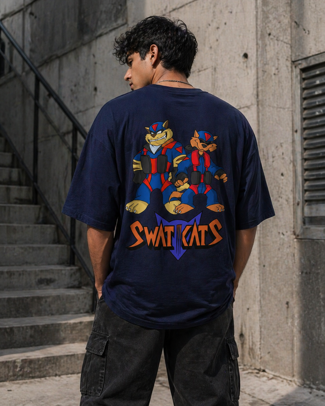 Retro Strike Oversized T-Shirt – 180 GSM | Back Graphic Streetwear Tee