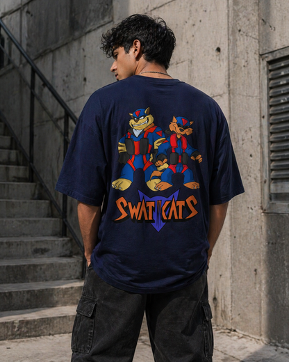 Retro Strike Oversized T-Shirt – 180 GSM | Back Graphic Streetwear Tee