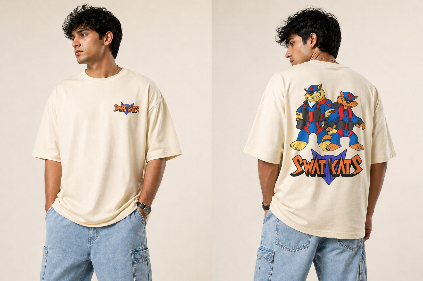 Retro Strike Oversized T-Shirt – 180 GSM | Back Graphic Streetwear Tee