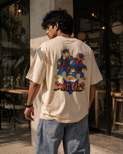 Retro Strike Oversized T-Shirt – 180 GSM | Back Graphic Streetwear Tee