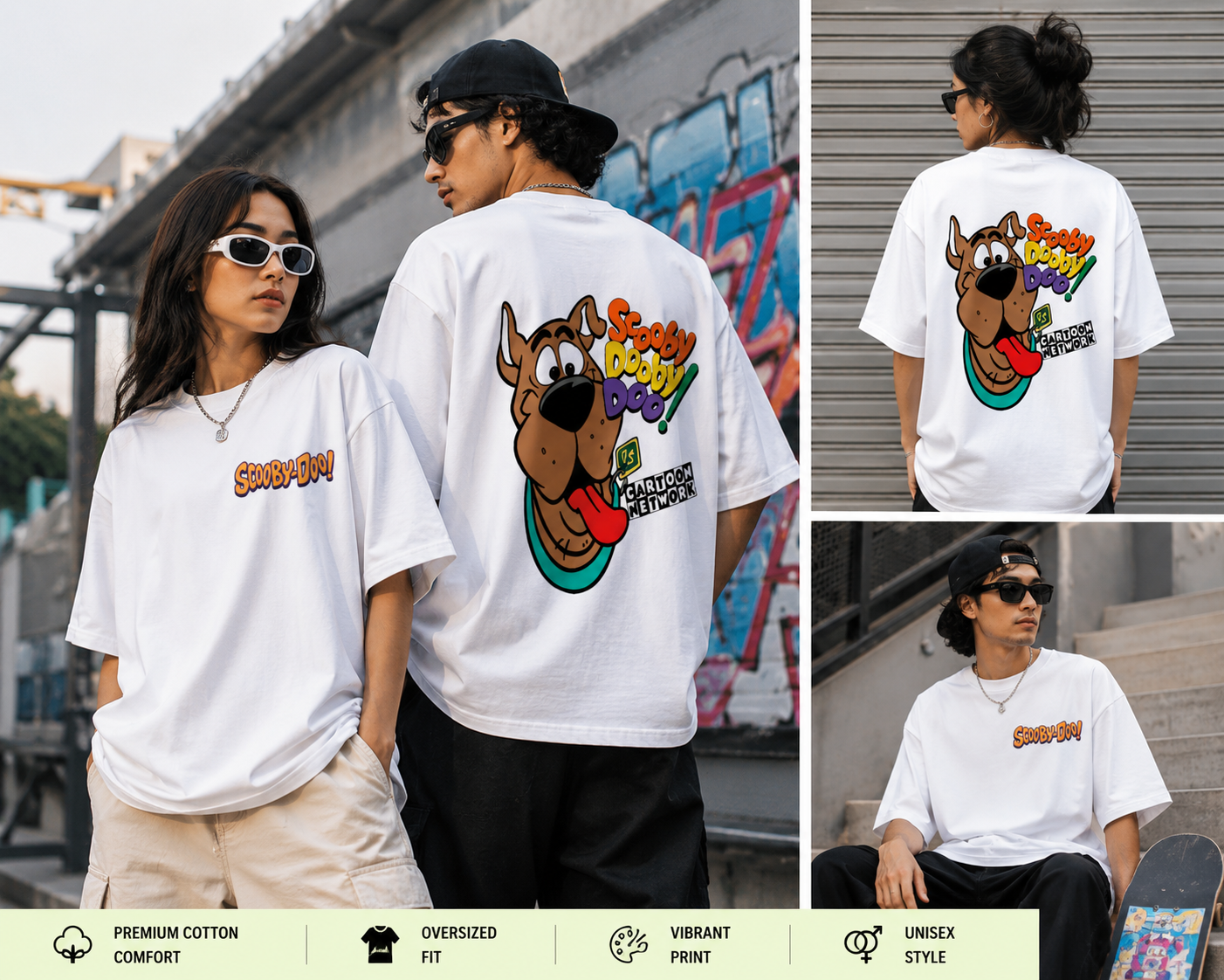 Retro Cartoon Oversized Graphic T-Shirt for Men & Women