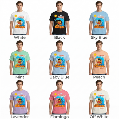 Retro Summer Cat Graphic Unisex Classic Crew T-Shirt