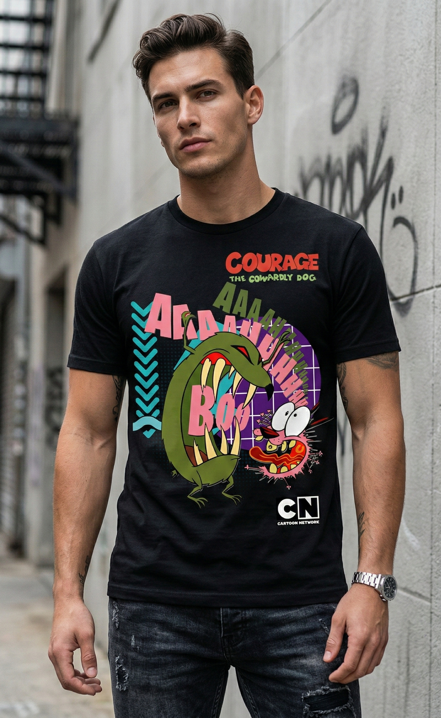 90s Cartoon Horror Vibes Graphic Tee