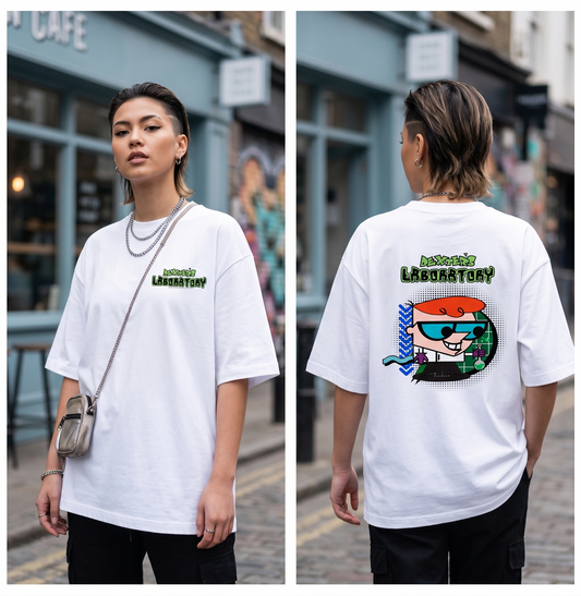 Retro Scientist Oversized Graphic T-Shirt for Men & Women | Y2K Streetwear Back Print Tee