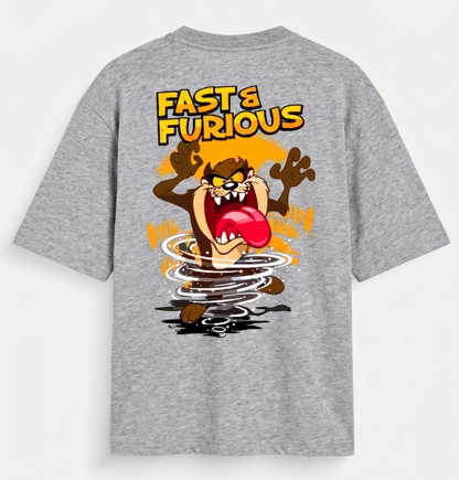 Retro Speed Storm Graphic Oversized T-Shirt