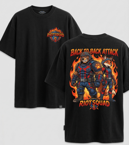 Riot Squad: Back-To-Back Attack | Oversized Heavyweight Graphic Tee