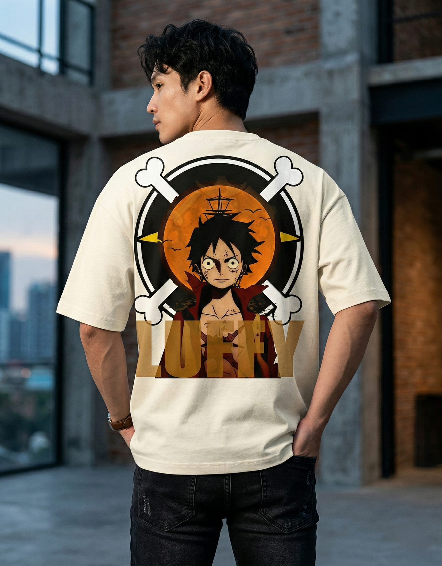 Luffy Pirate King Oversized Backprint Tee