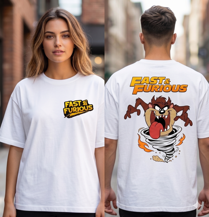 Retro Speed Storm Graphic Oversized T-Shirt