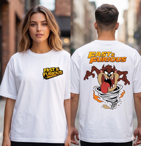 Retro Speed Storm Graphic Oversized T-Shirt