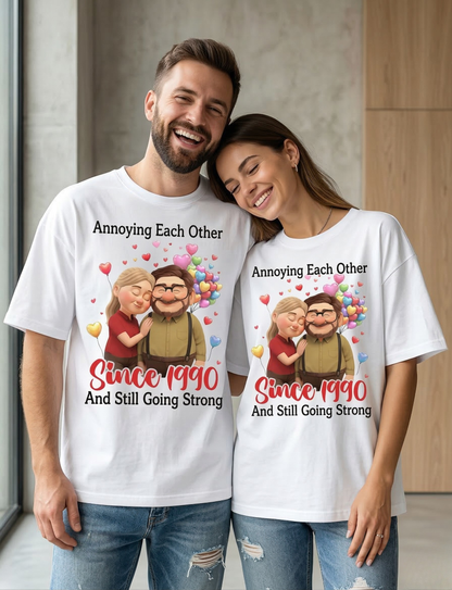 “Annoying Each Other Since” – Funny Couple Love Unisex Oversized T-Shirt