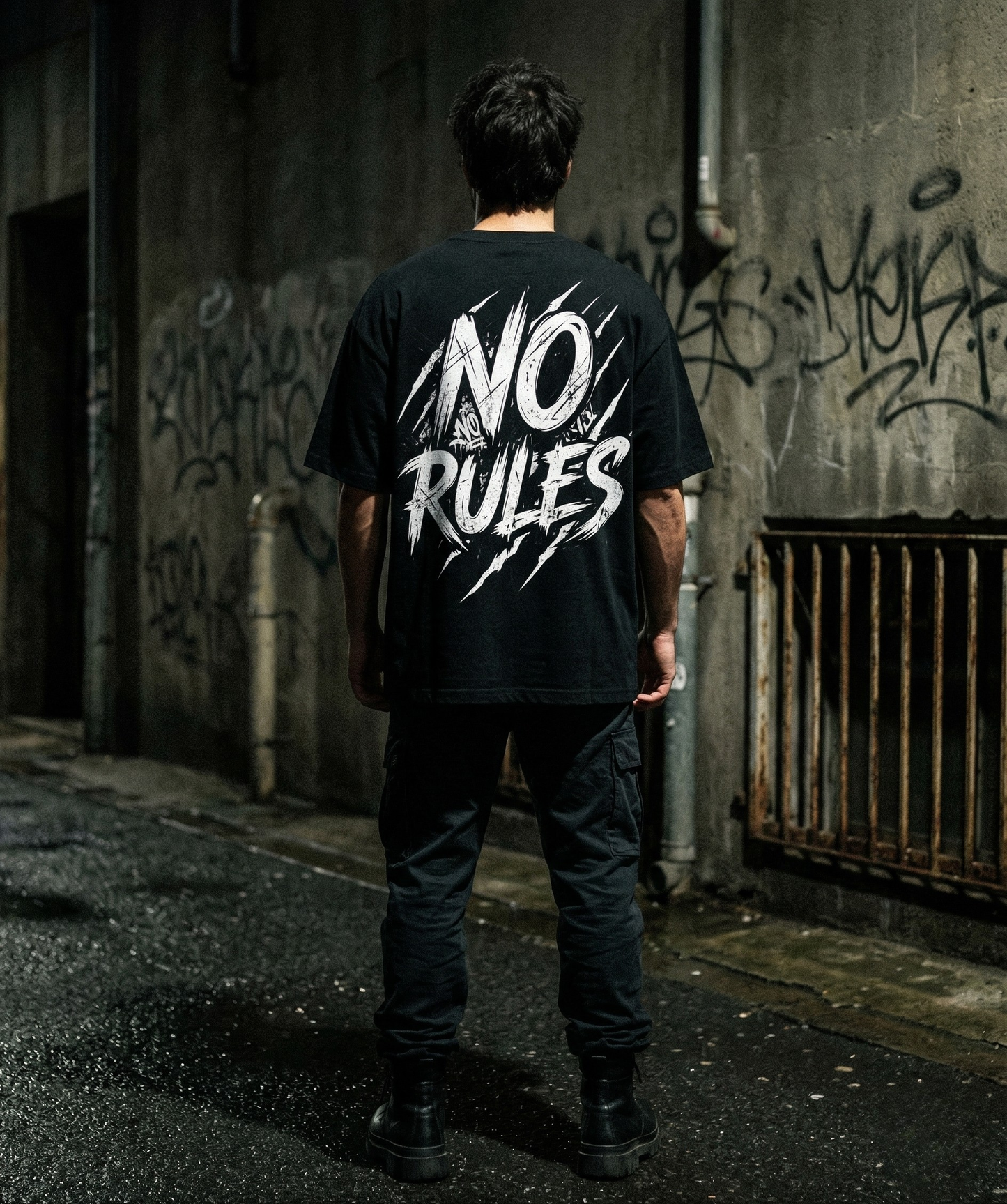 NO RULES – Grunge Streetwear Oversized T-Shirt