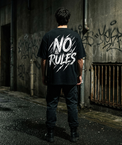 NO RULES – Grunge Streetwear Oversized T-Shirt