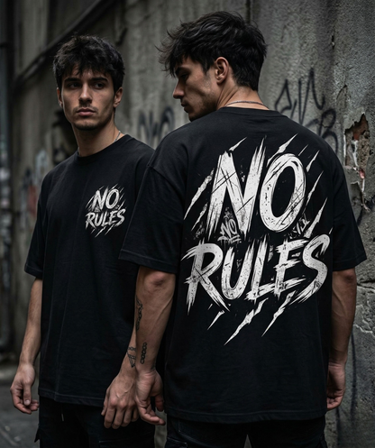 NO RULES – Grunge Streetwear Oversized T-Shirt