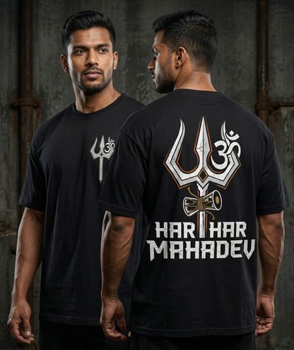 Har Har Mahadev Trishul Oversized T-Shirt – Bold Streetwear Edition