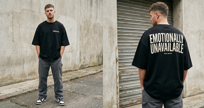 Emotionally Unavailable — Oversized T-Shirt (Black)