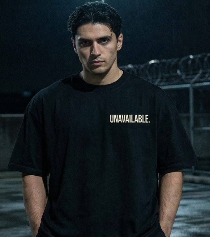 Emotionally Unavailable — Oversized T-Shirt (Black)