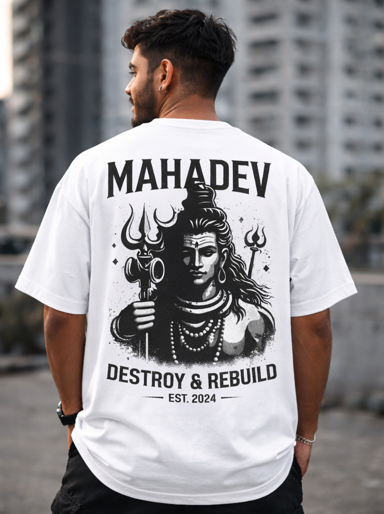 Mahadev Oversized T-Shirt – Destroy & Rebuild | Premium Streetwear Tee