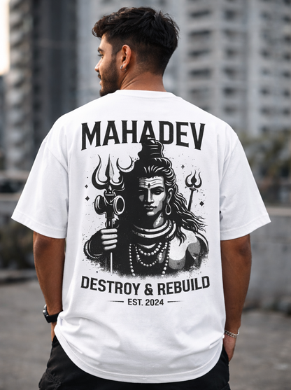 Mahadev Oversized T-Shirt – Destroy & Rebuild | Premium Streetwear Tee